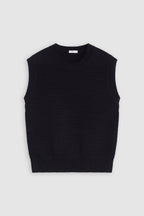 Crew Neck Vest - Black - Femme