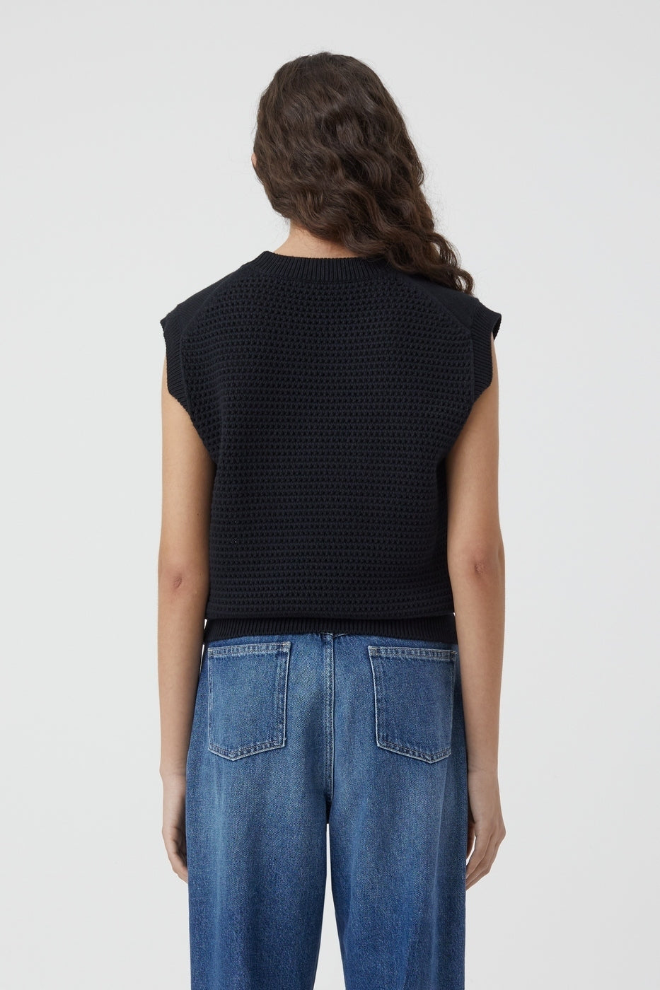 Crew Neck Vest - Black - Femme