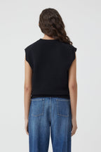 Crew Neck Vest - Black - Femme