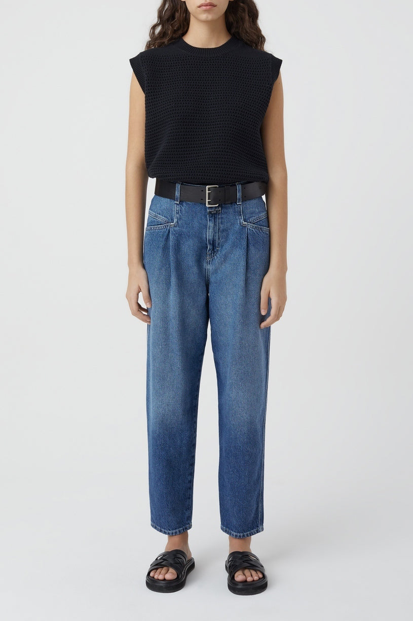 Crew Neck Vest - Black - Femme