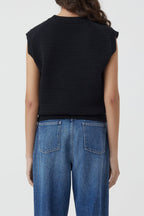 Crew Neck Vest - Black - Femme