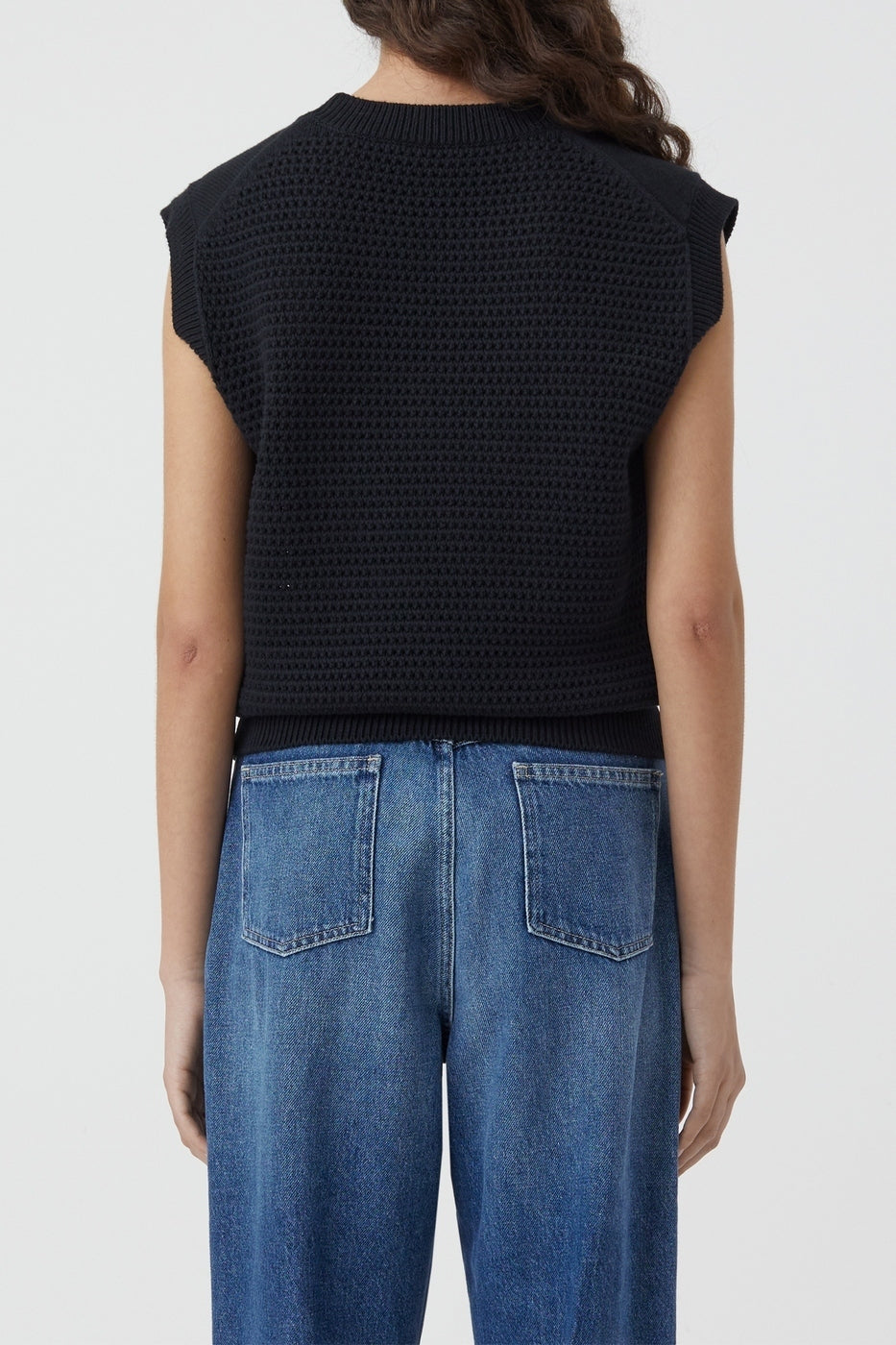 Crew Neck Vest - Black - Femme