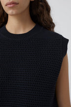 Crew Neck Vest - Black - Femme