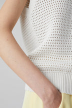 Crew Neck Vest - Ecru - Femme