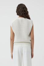 Crew Neck Vest - Ecru - Femme