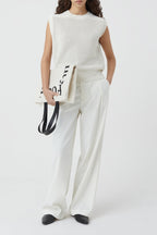 Crew Neck Vest - Ecru - Femme