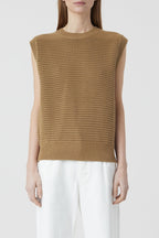Crew Neck Vest - Nutmeg - Femme