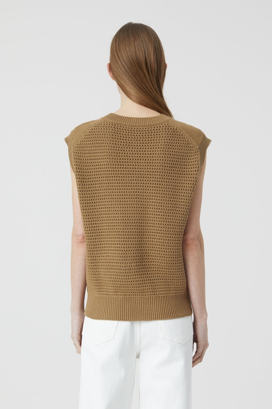 Crew Neck Vest - Nutmeg - Femme