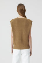 Crew Neck Vest - Nutmeg - Femme