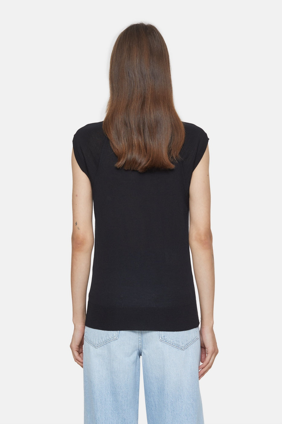 Crew Neck Vest - Black - Femme
