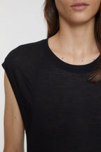 Crew Neck Vest - Black - Femme