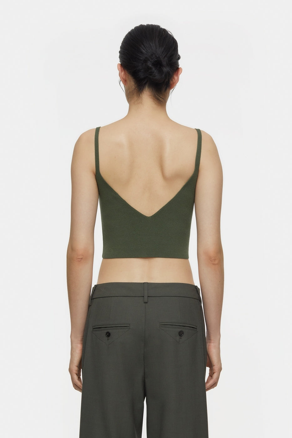 Knit Bra - Green Weed - Femme