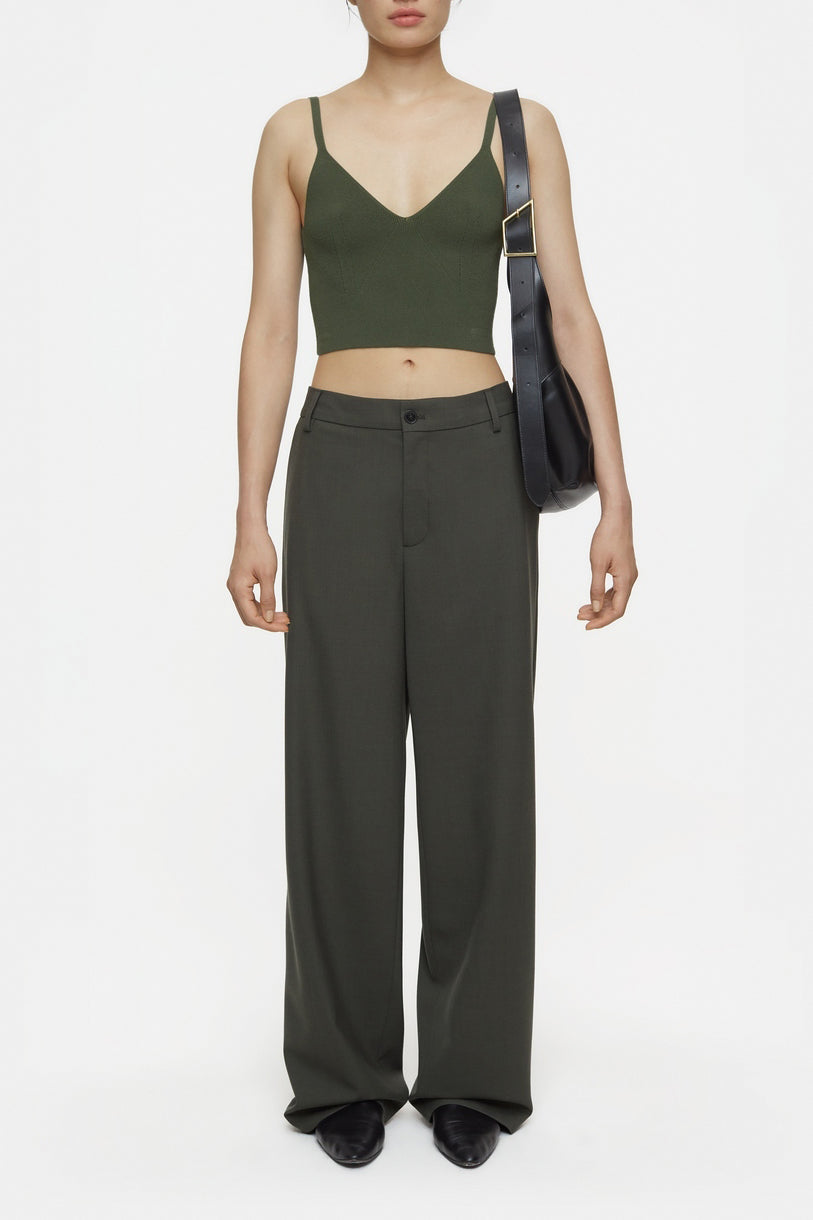 Knit Bra - Green Weed - Femme