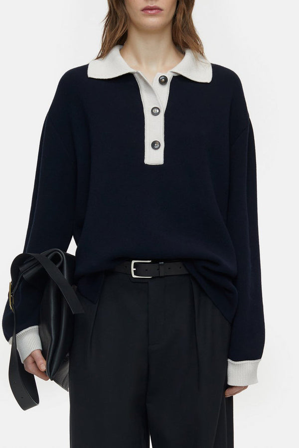 Polo Long Sleeve - Dark Night - Femme