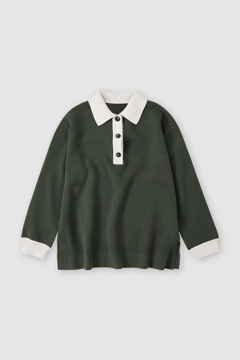 Polo Long Sleeve - Green Weed - Femme