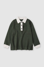 Polo Long Sleeve - Green Weed - Femme