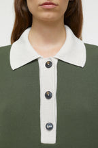 Polo Long Sleeve - Green Weed - Femme