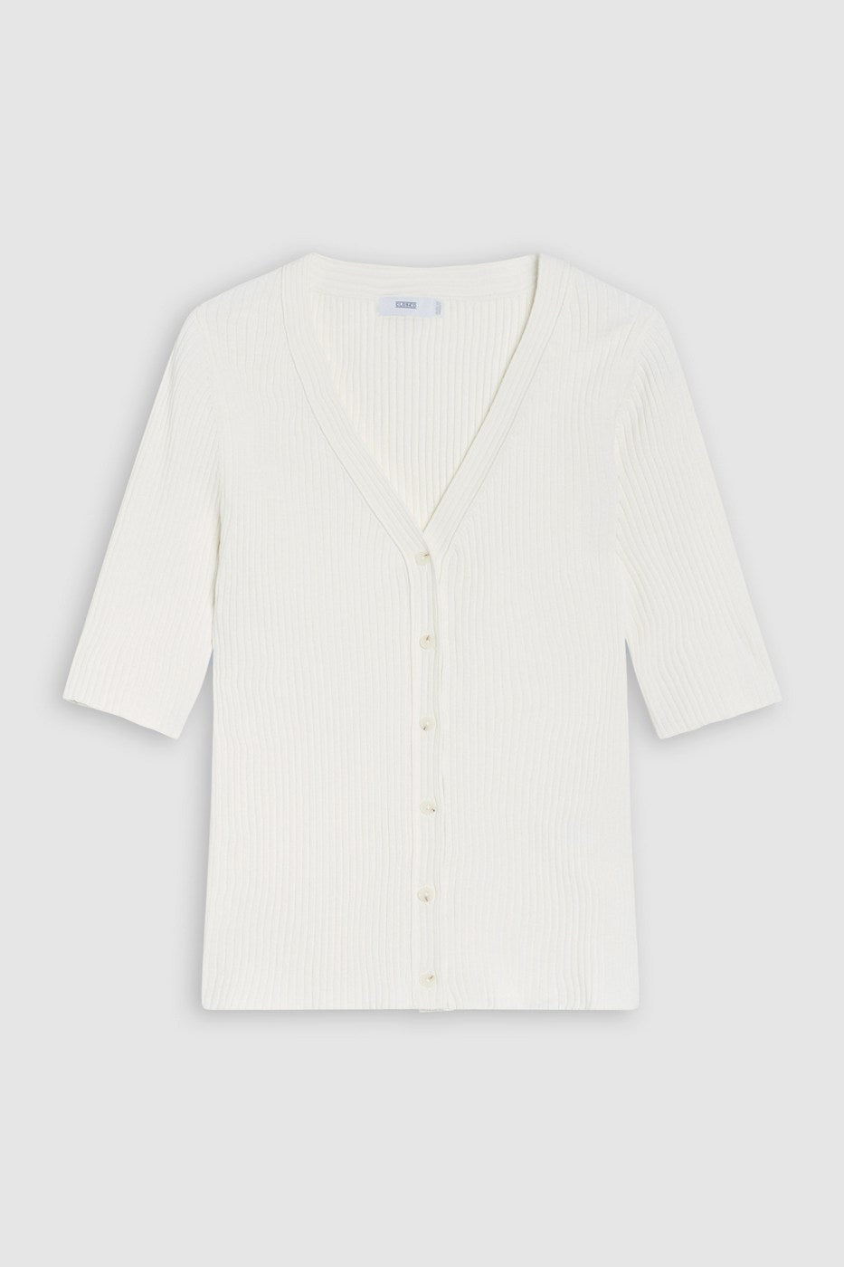 V Cardigan Short Sleeve - Ecru - Femme