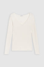 V Neck Long Sleeve - Ecru - Femme
