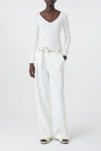 V Neck Long Sleeve - Ecru - Femme