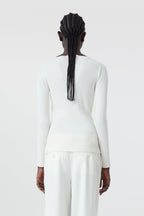 V Neck Long Sleeve - Ecru - Femme