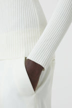 V Neck Long Sleeve - Ecru - Femme