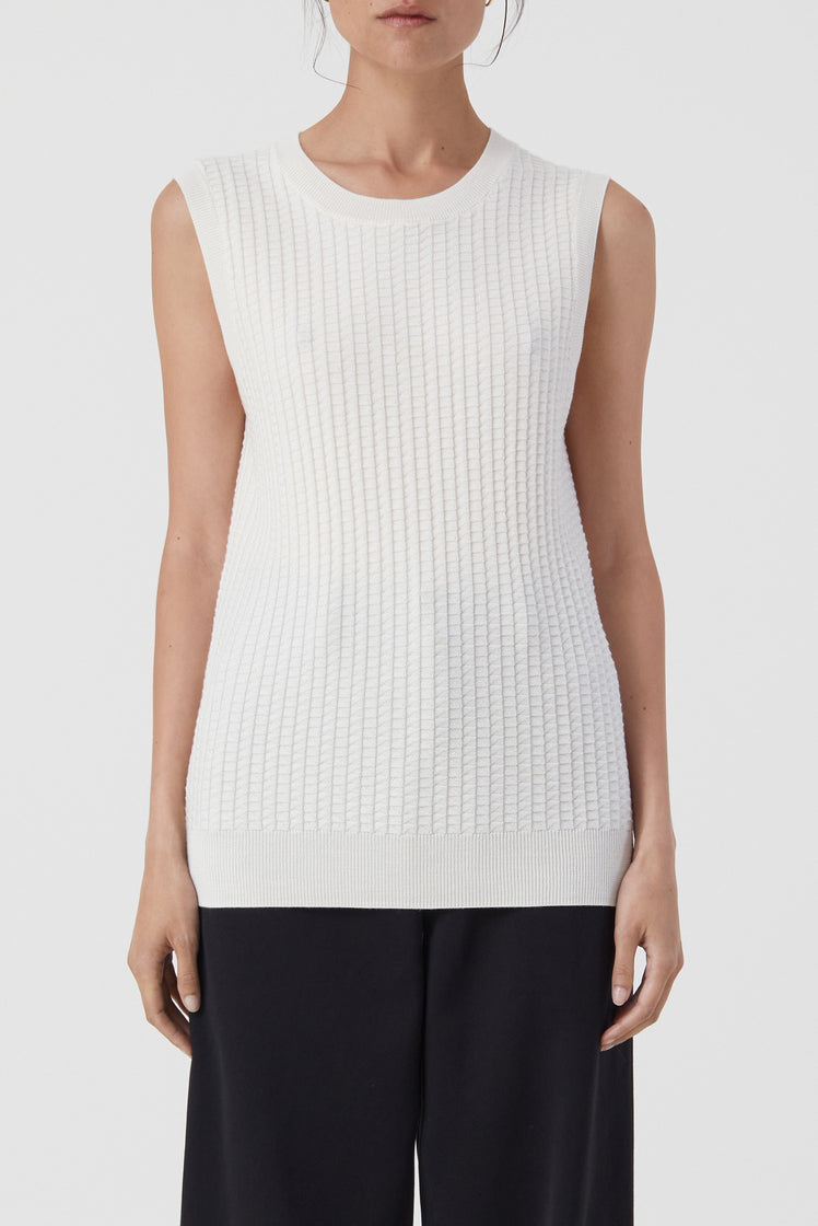Vest Crew Neck - Ivory - Femme