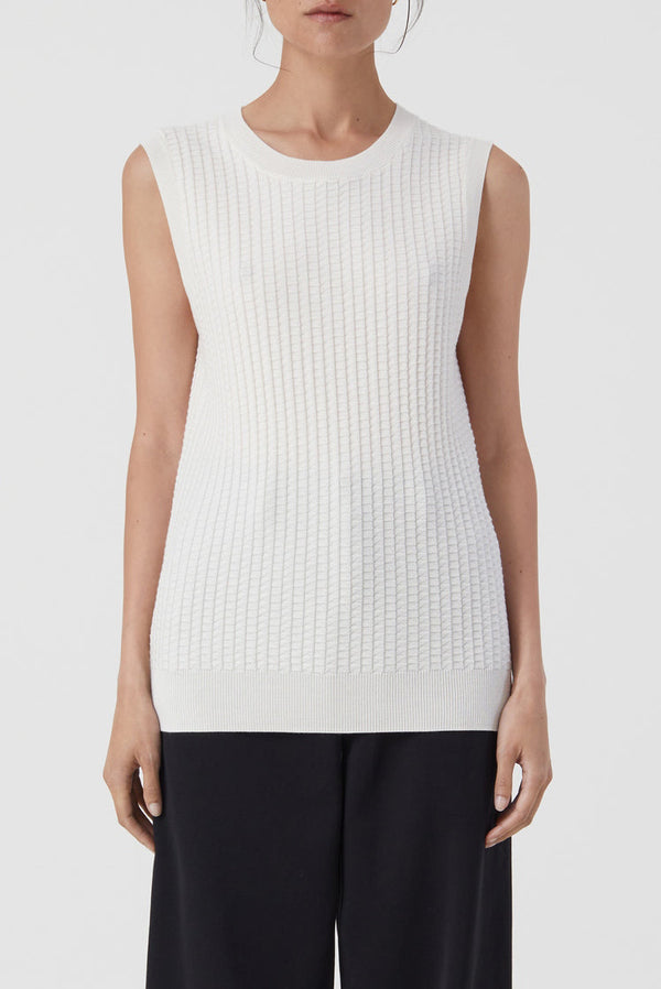 Vest Crew Neck - Ivory - Femme