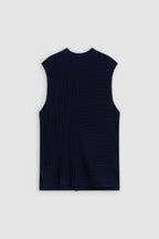 Vest With Slits - Dark Night - Femme