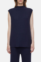 Vest With Slits - Dark Night - Femme