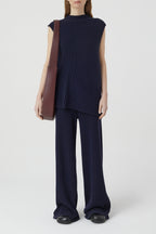 Vest With Slits - Dark Night - Femme