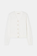 V Cardigan Long Sleeve - Ivory - Femme