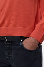 V Neck Boxy - Aperol Red - Femme