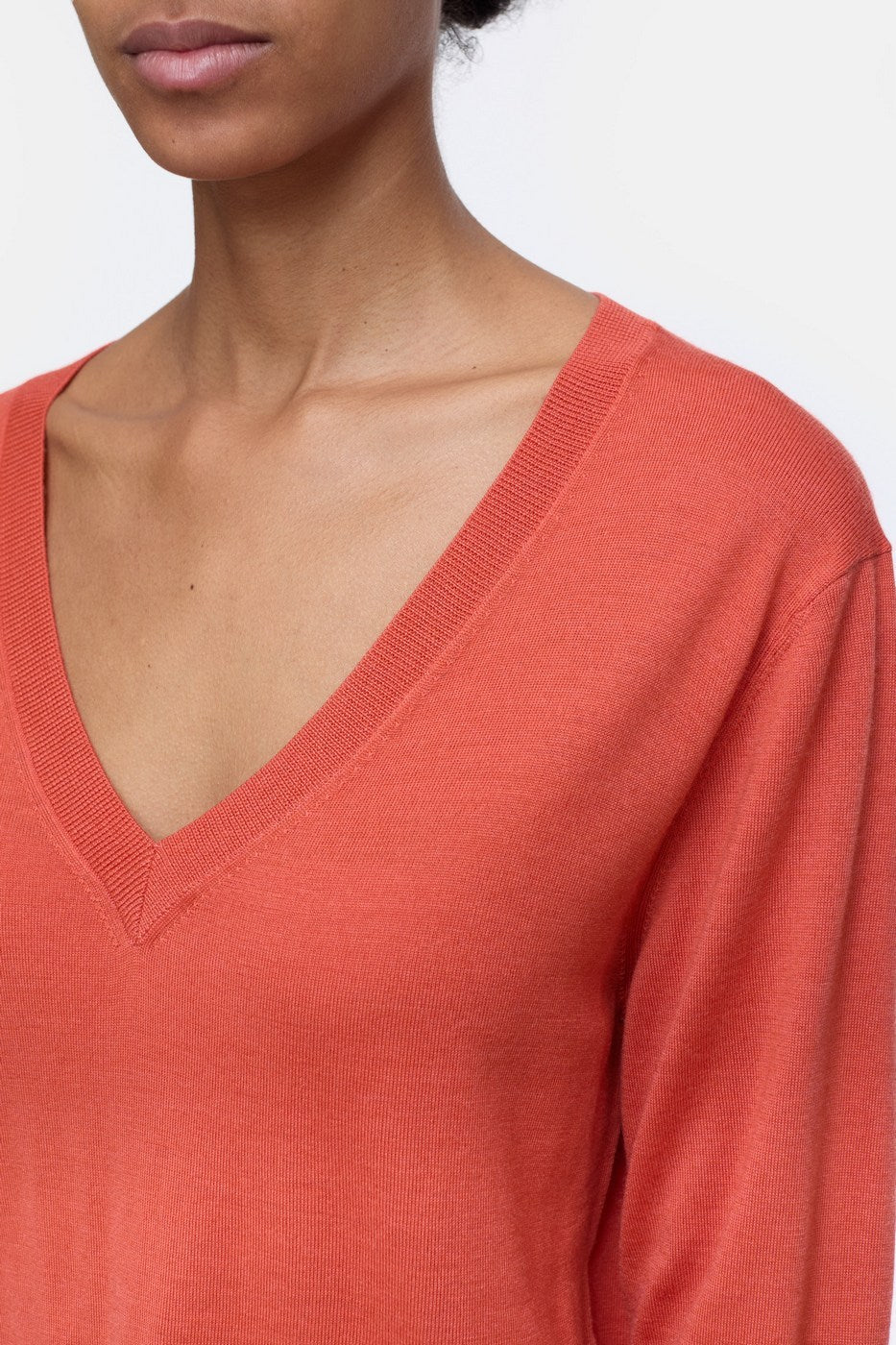 V Neck Boxy - Aperol Red - Femme