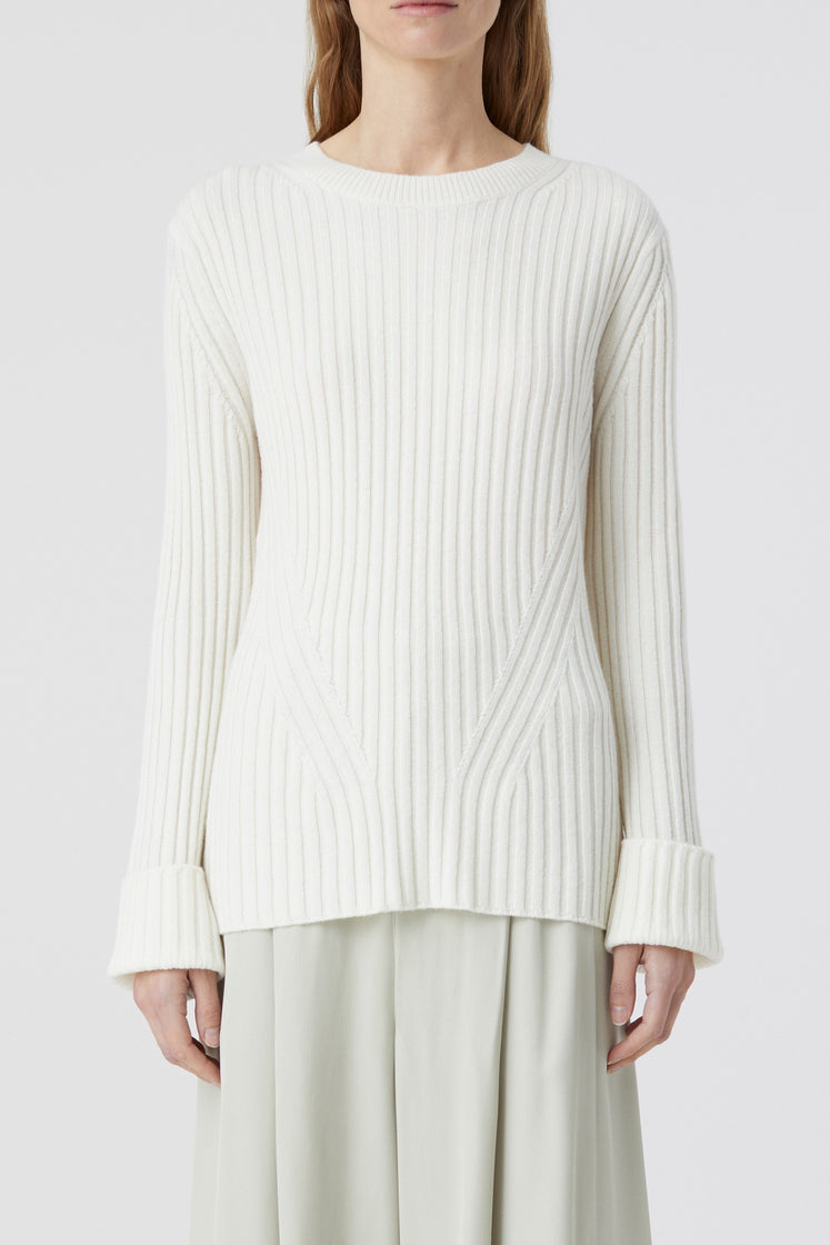 Crew Neck Long Sleeve - Ivory - Femme
