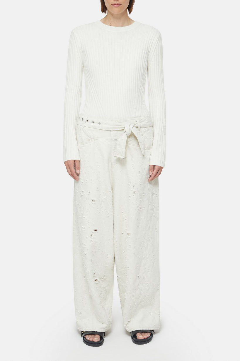 Crew Neck Long Sleeve - Ivory - Femme