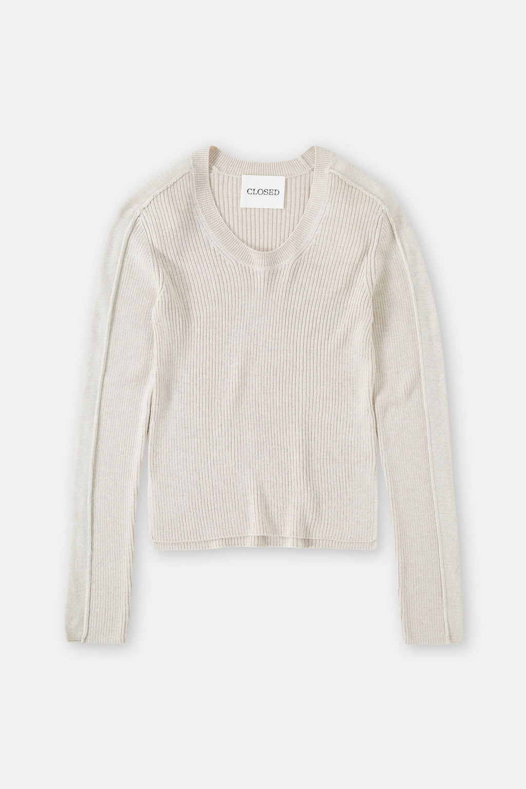 Scoop Neck Longsleeve - Sabbia Beige - Femme