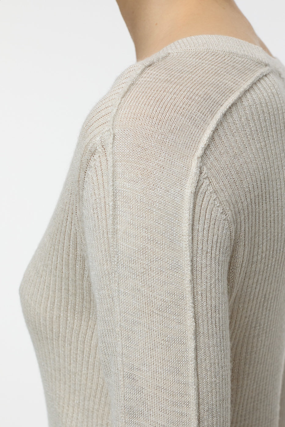 Scoop Neck Longsleeve - Sabbia Beige - Femme