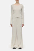 Scoop Neck Longsleeve - Sabbia Beige - Femme