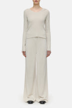 Scoop Neck Longsleeve - Sabbia Beige - Femme