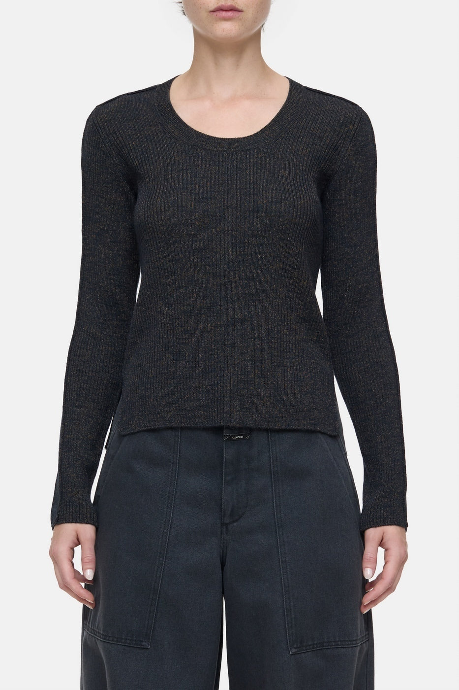 Scoop Neck Longsleeve - Smokey Blue - Femme