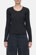 Scoop Neck Longsleeve - Smokey Blue - Femme