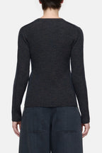 Scoop Neck Longsleeve - Smokey Blue - Femme