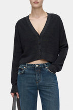Cropped Cardigan - Smokey Blue - Femme
