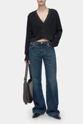 Cropped Cardigan - Smokey Blue - Femme
