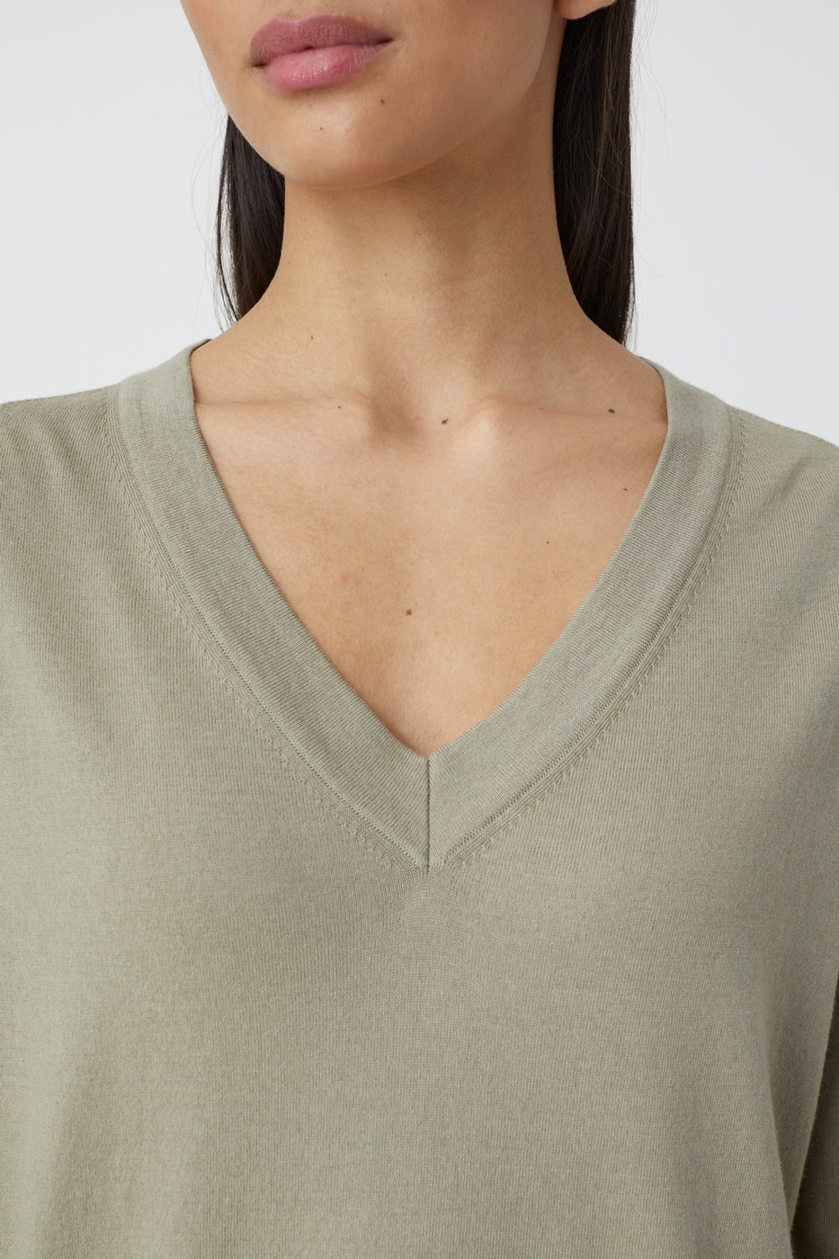 Vneck Long Sleeve - Grey Marble - Femme