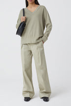 Vneck Long Sleeve - Grey Marble - Femme
