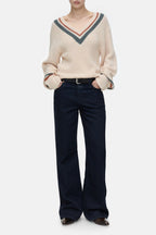 Deep V-Neck - Albicocca - Femme