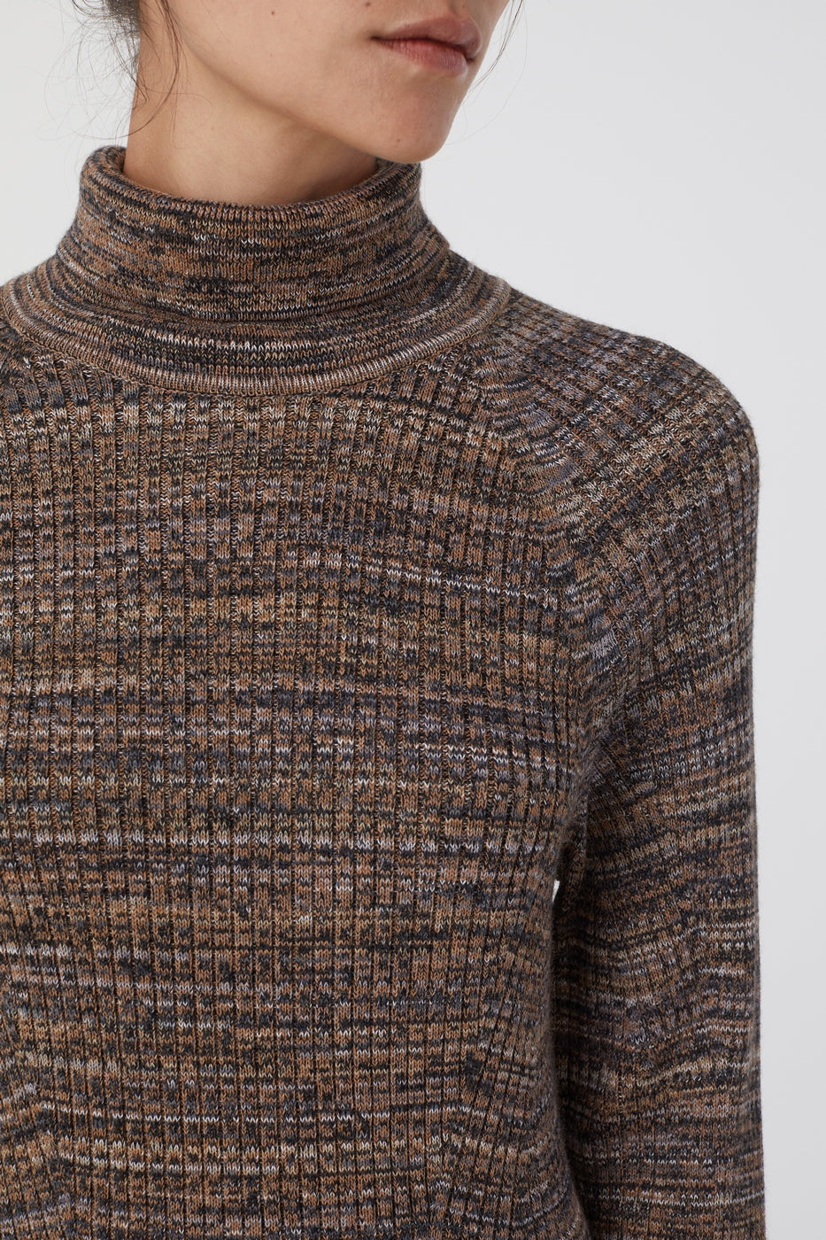 Rib Turtleneck - Blue Heather - Femme