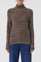 Rib Turtleneck - Blue Heather - Femme